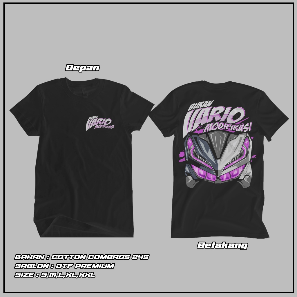 [Bisa COD] Kaos Bukan Vario Modifikasi Original Merchandise | Kaos Katun 24s Asli | Baju Kaos Viral 