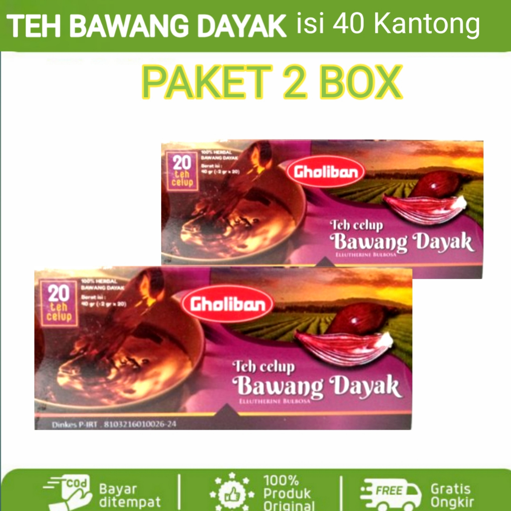 [ PAKET 2 BOX ] Teh Celup Bawang Dayak Gholiban