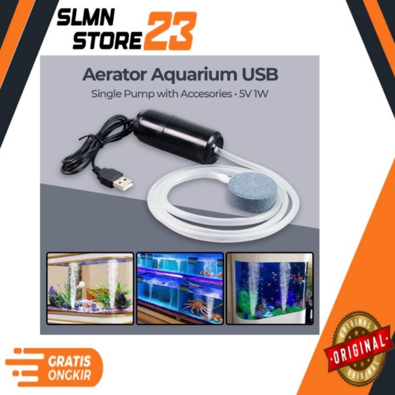 Aerator Aquarium USB Pompa Udara Akuarium Ikan Airator Gelembung