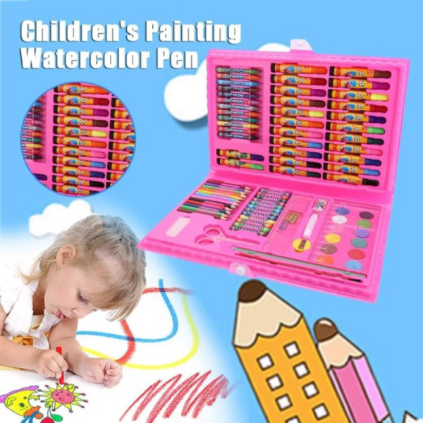 

~ - Mainan Berkualitas WATERCOLOR PEN Biru Set PAINTING 86pcs Warna Promo Anak Crayon/Pensil
