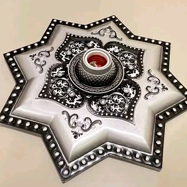 Fitting Hias plafon gypsum 30 cm plafon gypsum PVC/GRC fiting dekorasi Plafon - fitting lampu plafon