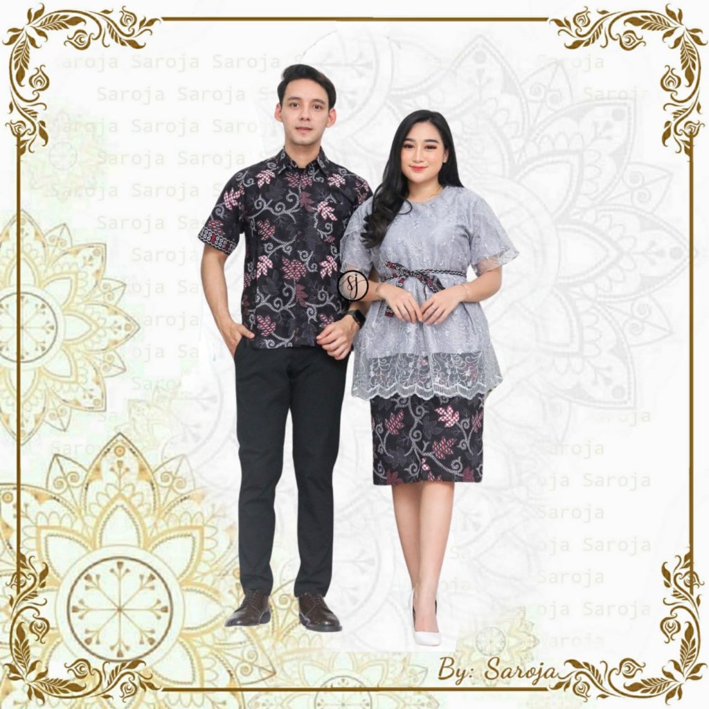 SAROJA | Couple Keluarga Family Set Rnb Brukat Olivia | Couple Baju Natal Mewah |Dress Natal Wanita 