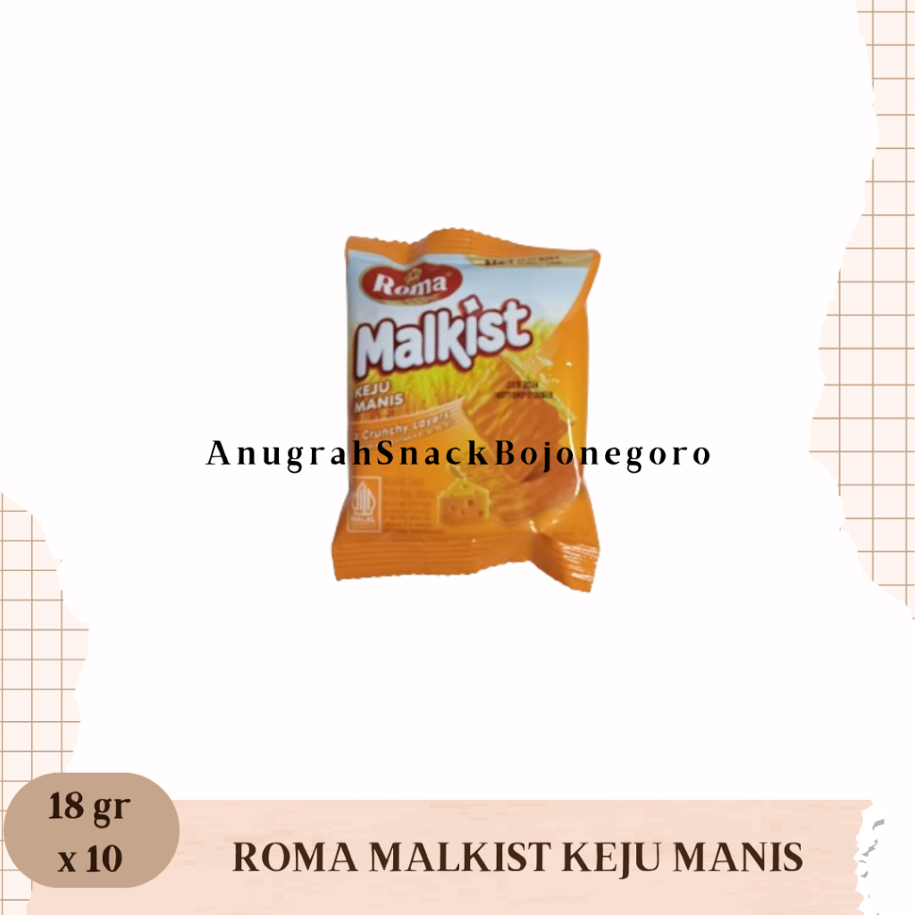 

Roma Malkist Renceng (Keju Manis 18gr / Cokelat Kelapa 19gr)