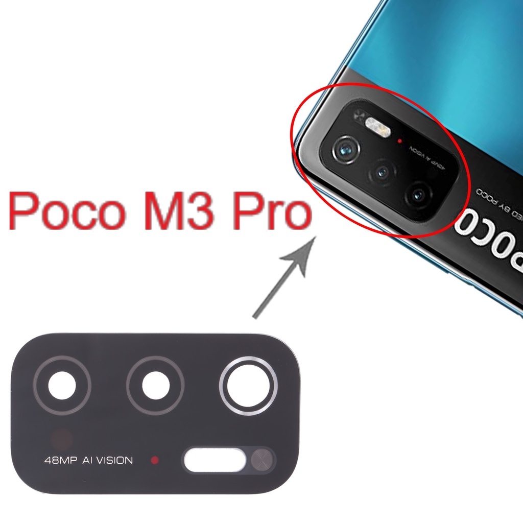 KACA KAMERA XIAOMI POCO M3 PRO ORIGINAL TANPA LEM