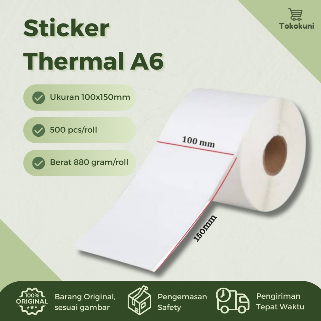 

Label Thermal 100 x 150 mm isi 500 pcs | Kertas Sticker Online Shop Termal 10 x 15 cm