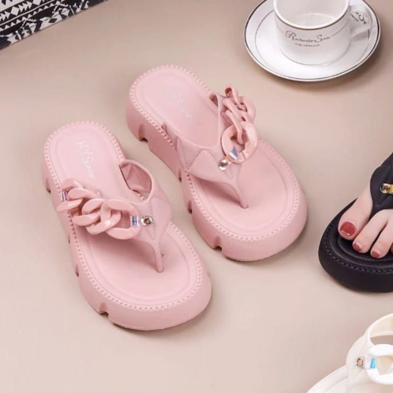 SBI 106 SANDAL JEPIT WANITA KARET JELLY WEDGES PLATFROM TEBAL JEPIT 2239