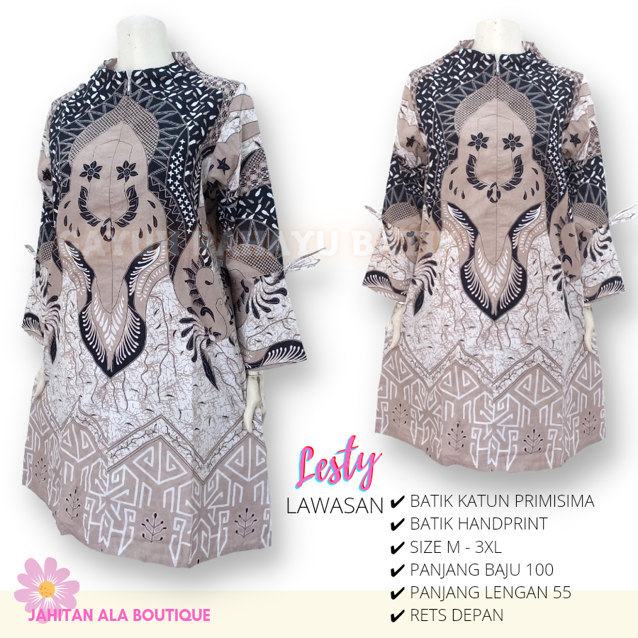 LESTY LAWASAN - Atasan Batik Wanita Modern ,  Dres Batik Wanita Modern,  Tunik Terbaru, Tunik Batik 