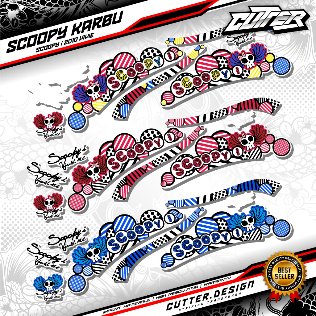 STRIPING TRANSPARAN SCOOPY KARBU scoopy i 2010 vivie