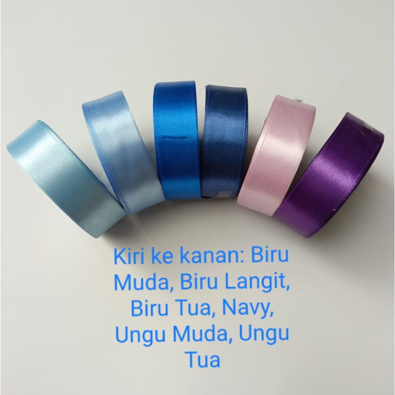 

Pita Satin Polos 1" Biru - Ungu Series