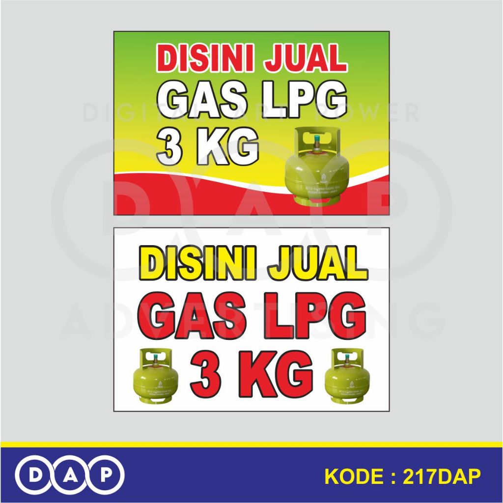 

217 - STIKER JUAL GAS LPG 3 KG - 30 X 20 CM - VYNIL - TERBAIK
