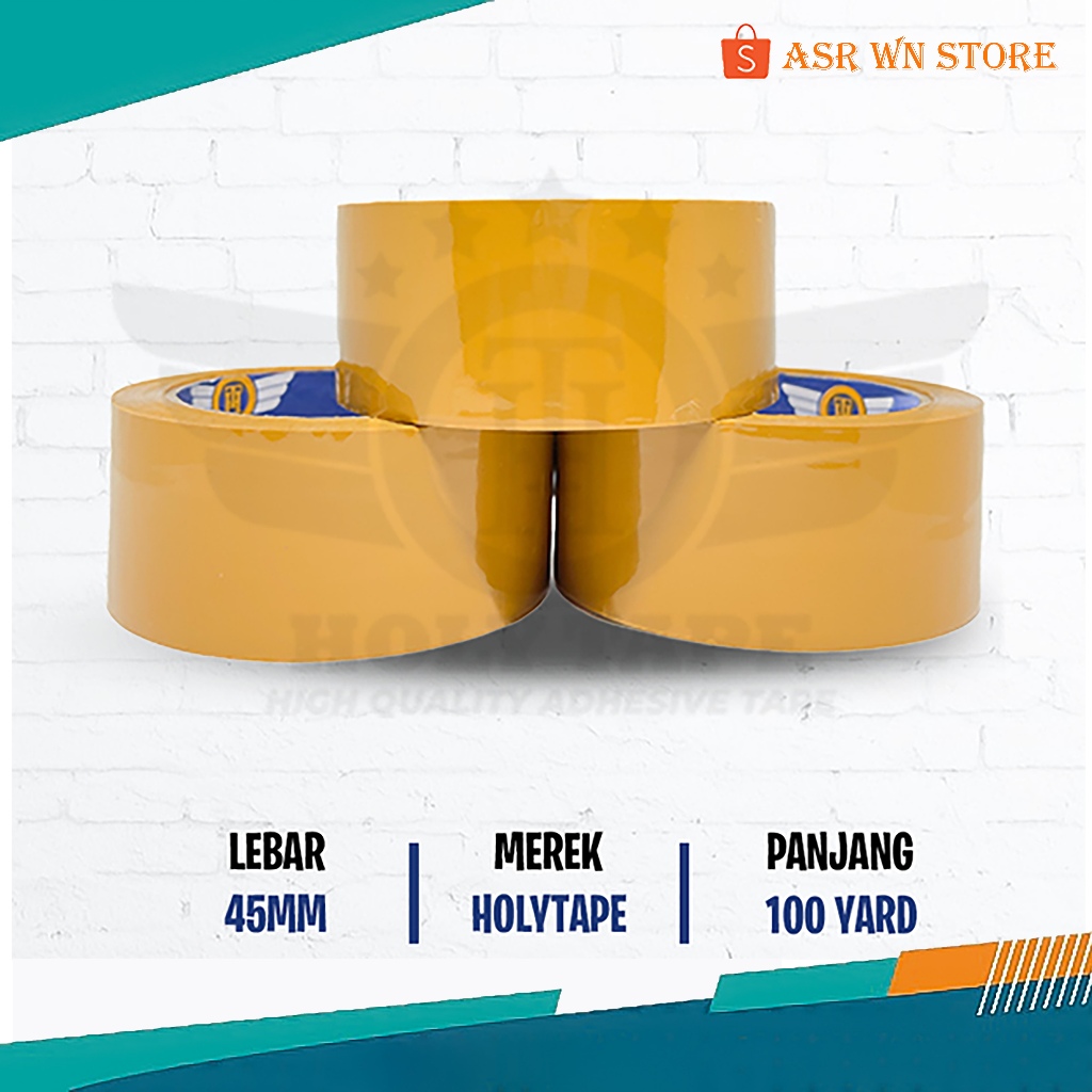 

Lakban Bening - Lakban Cokelat Holytape Ekonomis 45mm x 100 Yard Kualitas Terbaik