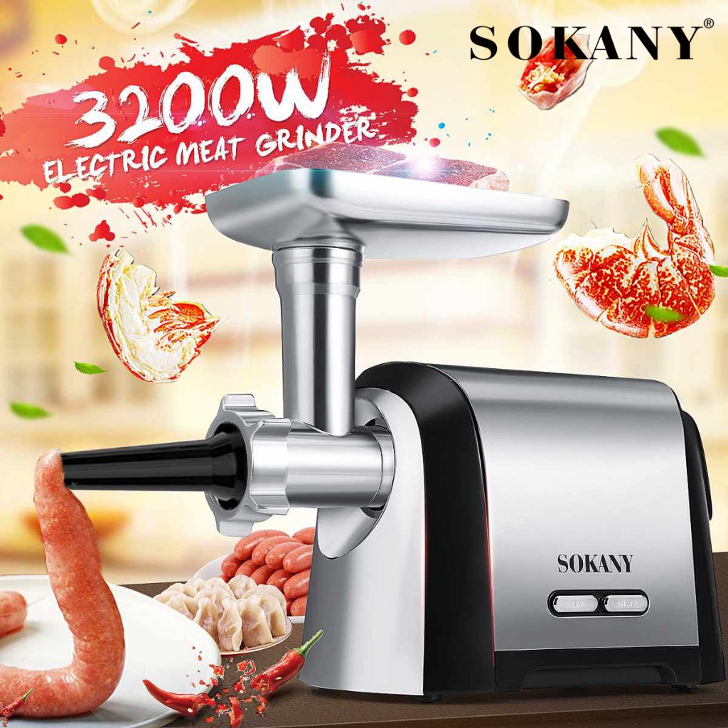 SOKANY Food Procecor 3200W Blender Kitchen Mesin Penggiling Daging Listrik Mesin Penggiling Bakso Me