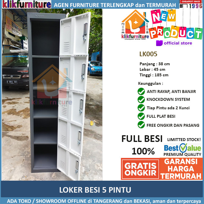 Lemari Loker Besi 5 Pintu Full Besi LK05