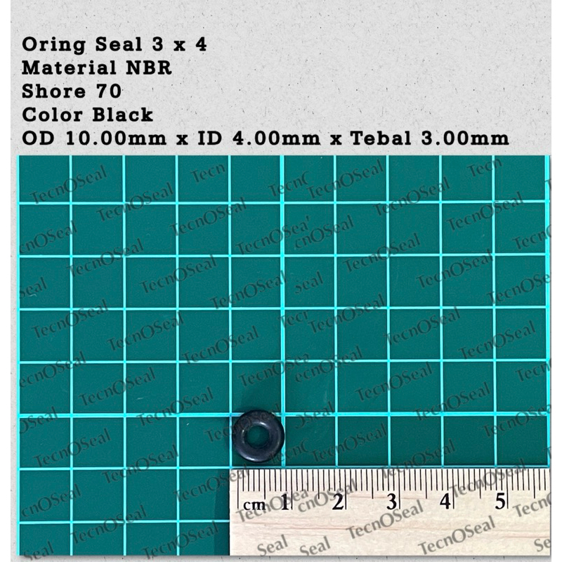 Oring seal metric size 3x4 NBR70 OD 10.00mm x ID 4.00mm x CS 3.00mm
