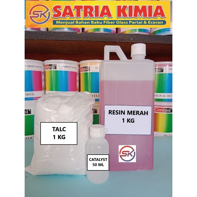 Resin + talk + catalis