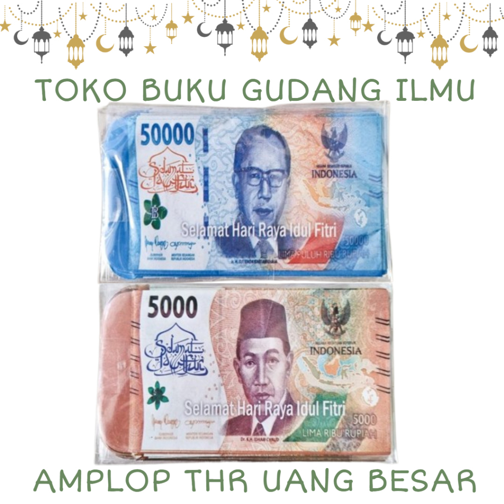 

Amplop THR Lebaran Ukuran "BESAR" Motif Uang 8 x 15 Cm