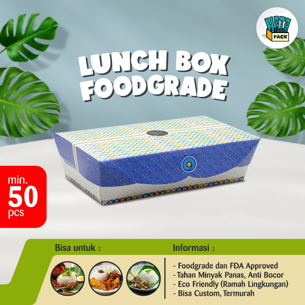 Kotak Makan Kertas / Lunch Box Bekasi / Tab Plus Ukuran 16 x 9 Cm / Paper Lunch Box Bekasi