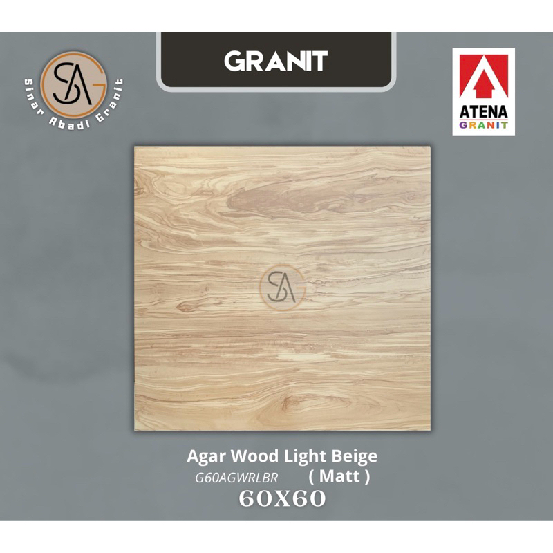 granit motif kayu 60x60 atena agar wood light beige matt ( G60AGWR