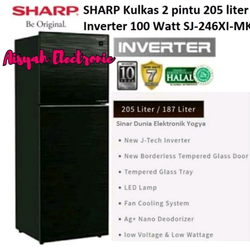 KULKAS SHARP INVERTER 2 PINTU SJ-246XI