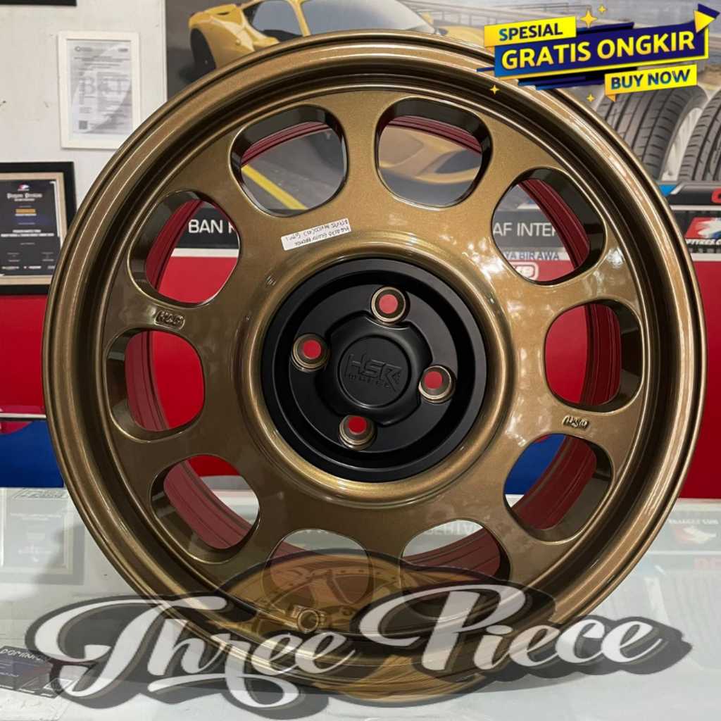Velg hsr model kaleng ring 14 lebar 55 et 35 bronze |wuling air ev agya brio sigra dll