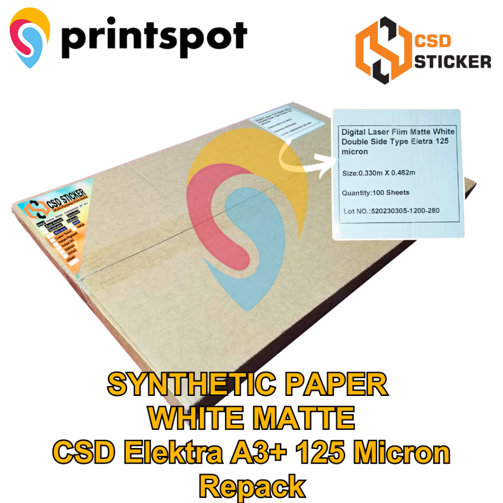 

CSD Synthetic Elektra 125 White Paper seperti LMO/YUPO 125 Micron - REPACK