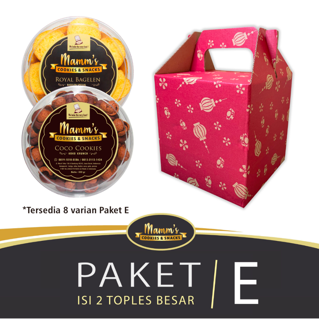 

Paket E Hampers Imlek Cookies Parcel Kue Kering isi 2 toples besar Murah Enak Mammcokies