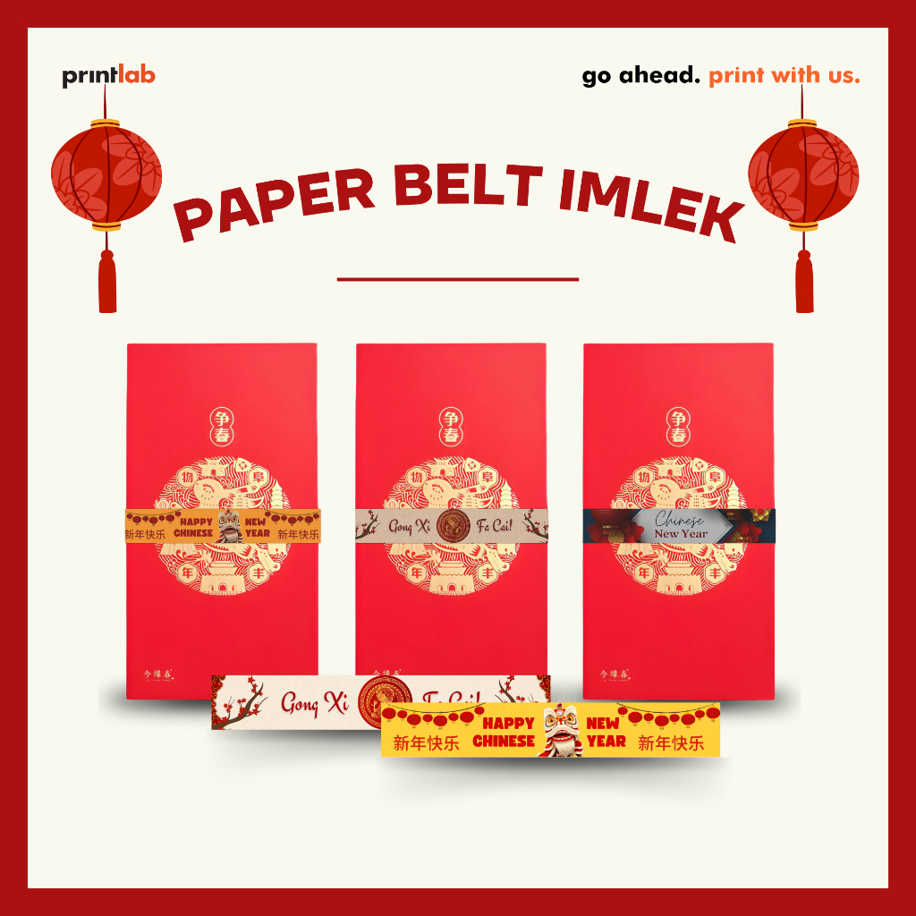 

Paper belt imlek tema chinese new year I Cetak label toples kue kering kemasan packing label hampers MURAH