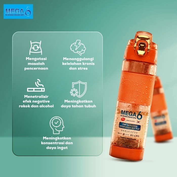 Botol Minum Hydrogen Water Mega 6 Far Infrared Terapi  600 Ml