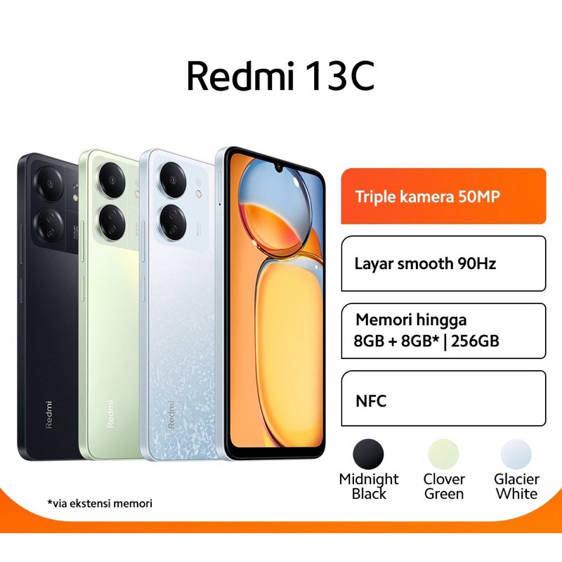 XIAOMI REDMI 13C RAM 6/128 GARANSI RESMI