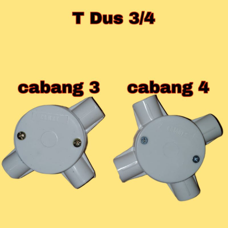 T dus cabang 3 dan cabang 4 warna Putih