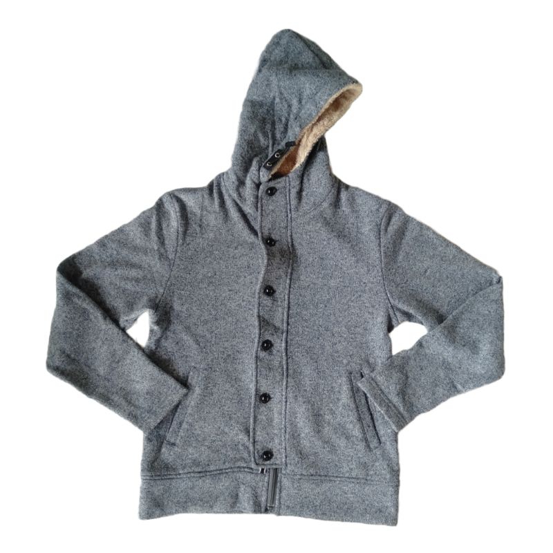 Fleece Hooded Jacket Kasual Vintage Junred Japan Biru