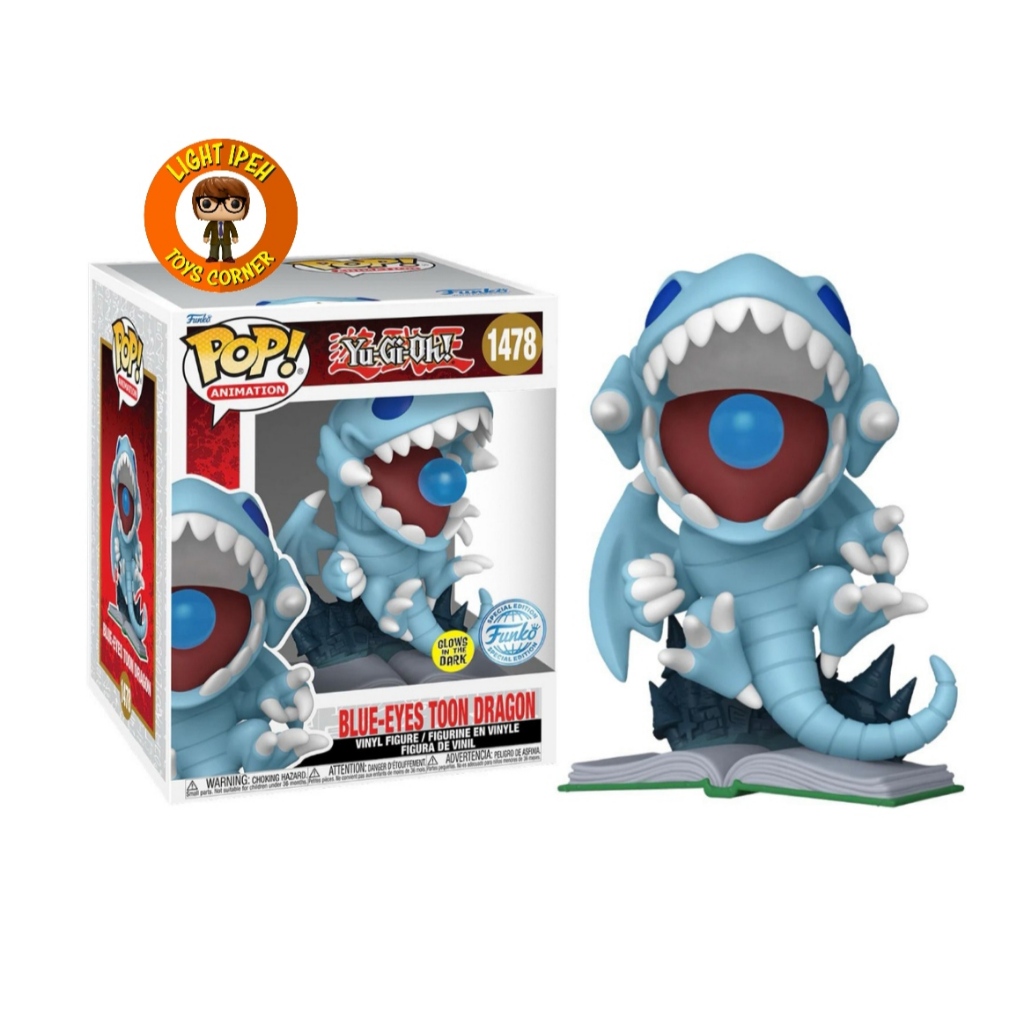 Funko Pop Original  Animation - Yu-Gi-Oh - Blue Eyes Toon Dragon 6 inch (Glow in The Dark)