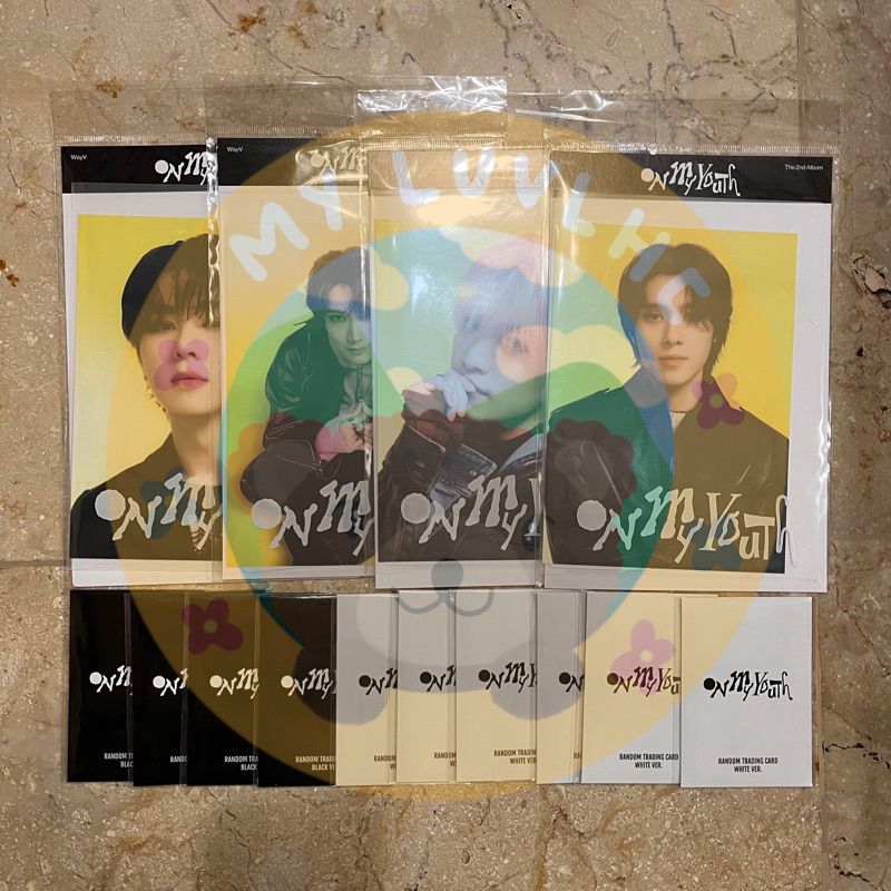 [READY STOCK] OFFICIAL MD MERCHANDISE WAYV ON MY YOUTH TRADING CARD A B WHITE BLACK POSTCARD + HOLOG