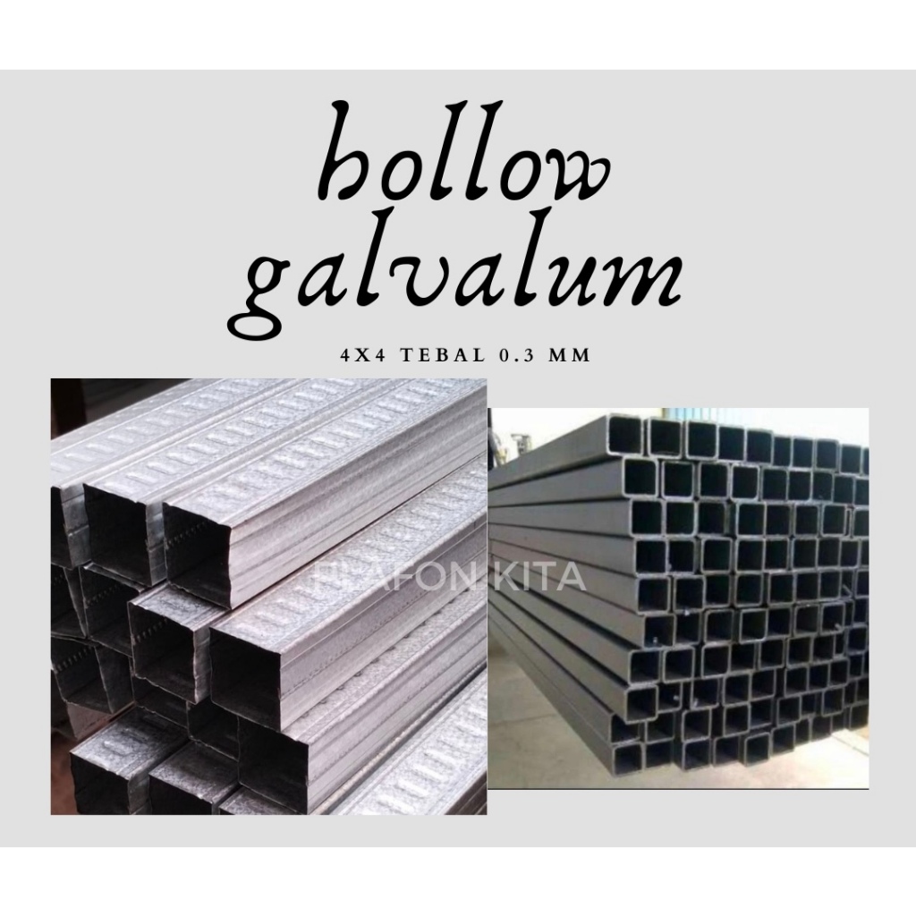 hollow 4x4 tebal 0.3 mm / hollow gypsum / hollow plavon pvc / holo gypsum galvalum / Holo Gypsum GRC