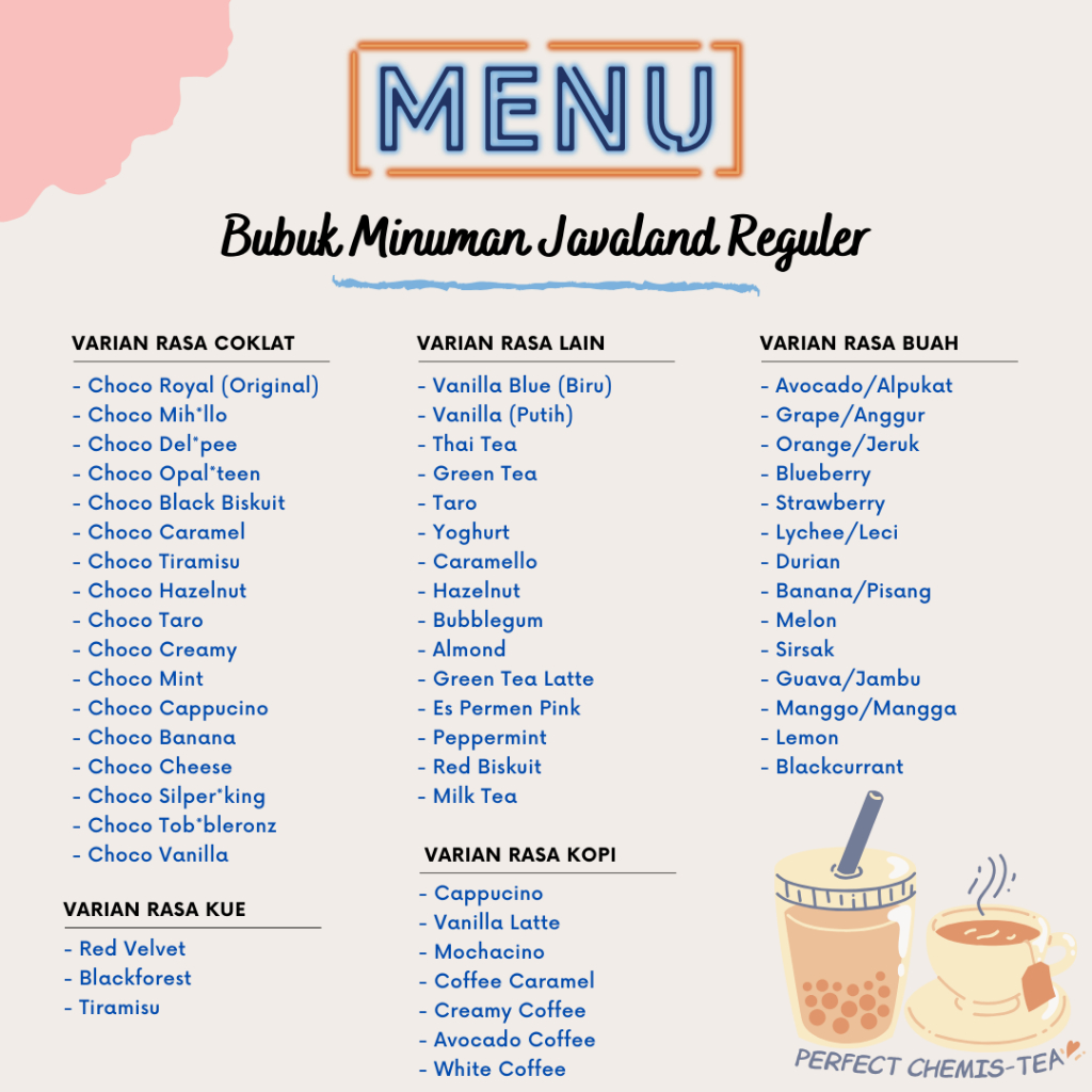 

Korzaln Javaland Plain Bubuk Minuman Boba Kekinian Aneka Rasa 250Gr