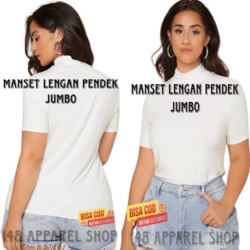 Manset Inner Wanita Jumbo Polos Lengan Pendek Bahan Spandex Rayon Premium