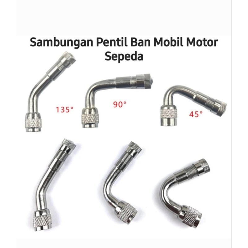 Sambungan Pentil Ban Mobil Motor Sepeda American Valve Adaptor Adapter Pentil Ban Bengkok