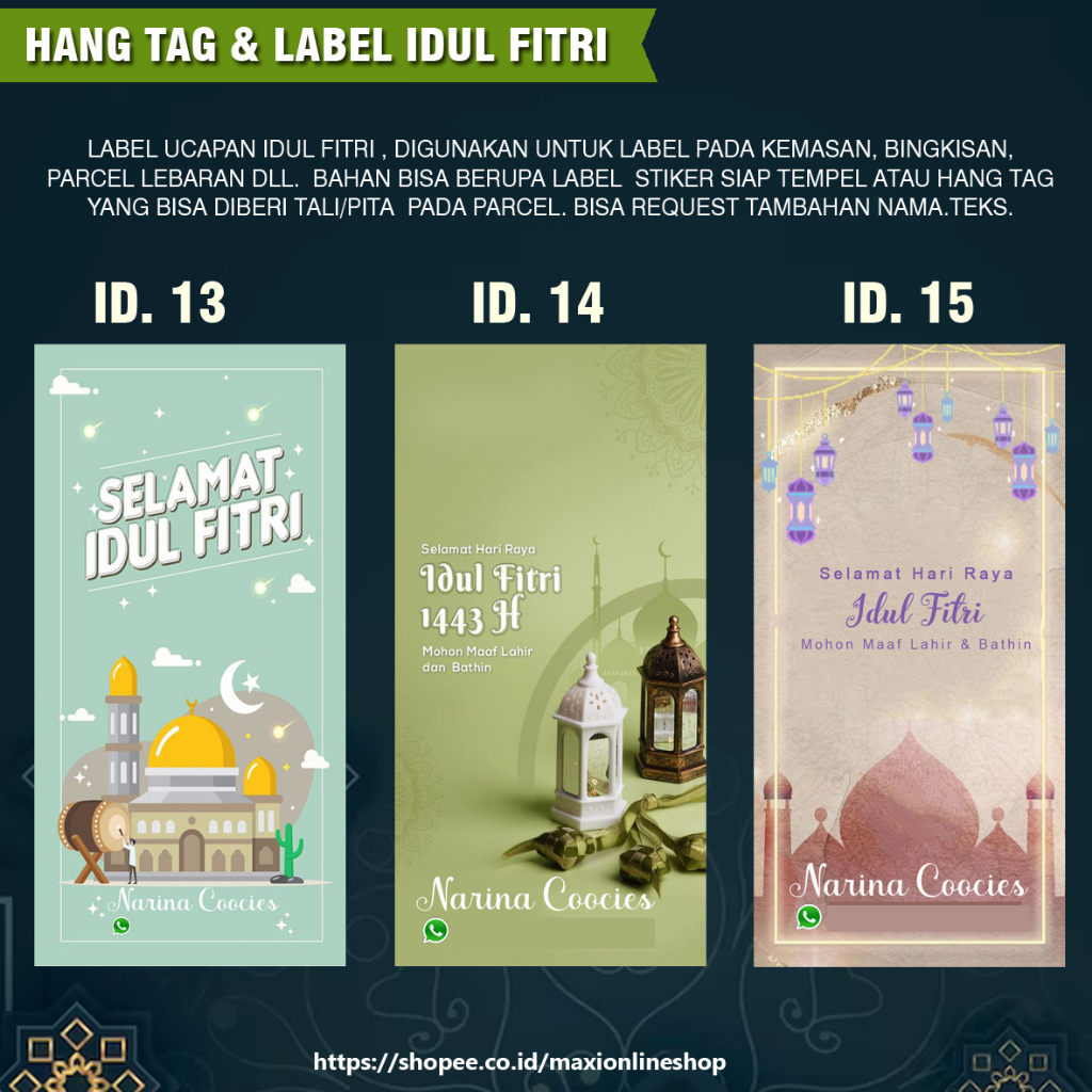 

Stiker Idul Fitri Lebaran Custom Nama - Label Idul Fitri - Stiker Kemasan Parcel Sticker Hampers - Isi 100 Pcs