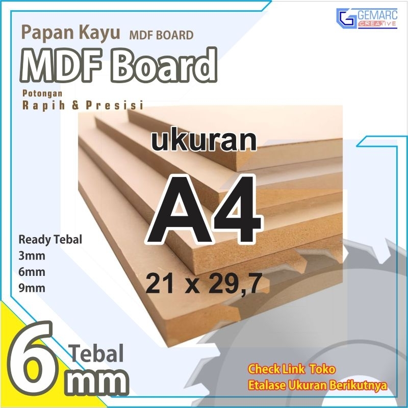 Mdf A4 - Mdf 6mm Ukuran A4