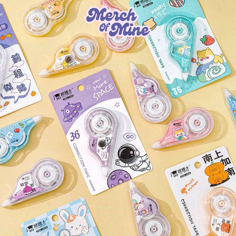 

Merch Of Mine - Correction Tape Tip Ex Kertas Pita Koreksi Roll Aesthetic Karakter Lucu