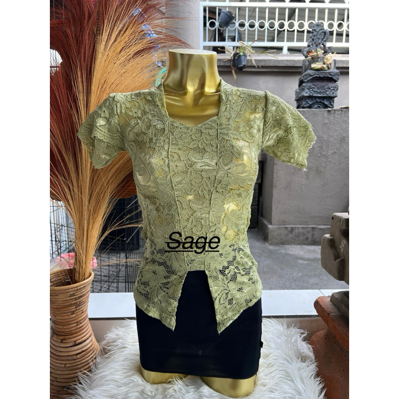 Kebaya bali brokat strait sofia/kebaya brokat strait/kebaya sofia/kebaya brokat bali LENGAN PENDEK L