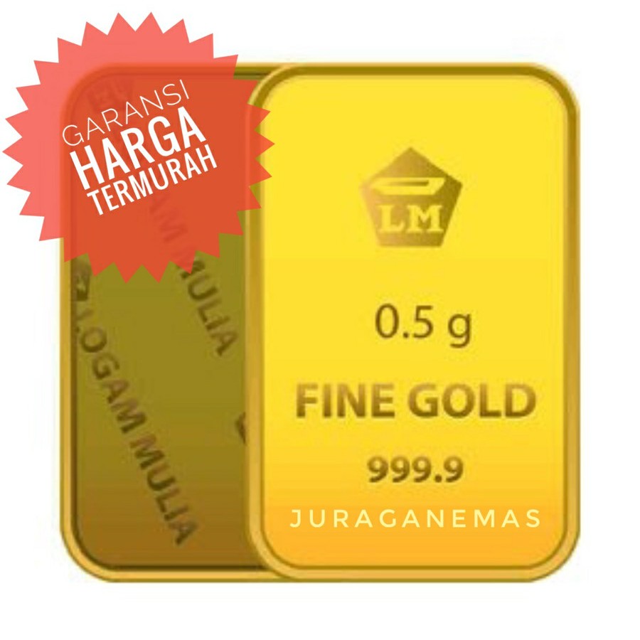 0,5 GR (GRAM) GOLDBAR/LOGAM MULIA/LM/EMAS BATANGAN