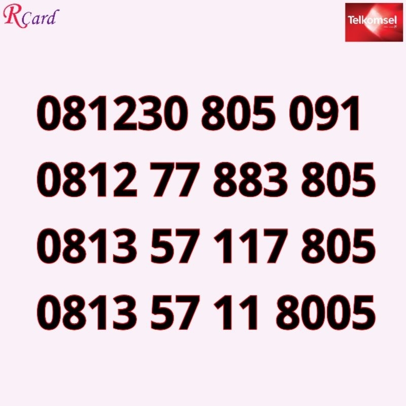 Perdana Nomor Cantik Simpati Telkomsel BOS 805 8005 8055 Rapi 805 091