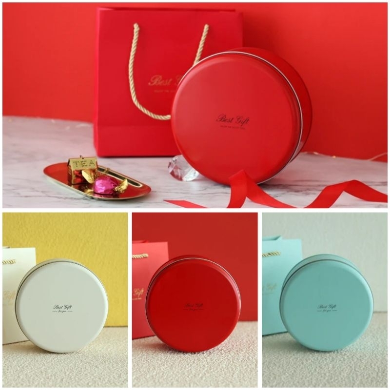 (BK3) Box Kaleng Cookies Best Gift Polos Doff Diameter 13.5cm