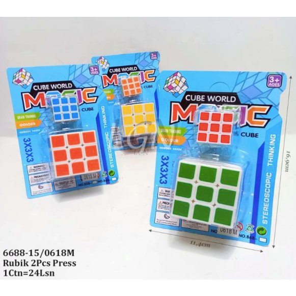 [ISTY] [ISI 2 PCS] 6688-15 Mainan anak Rubik 3x3 - Magic Cube isi 2pcs