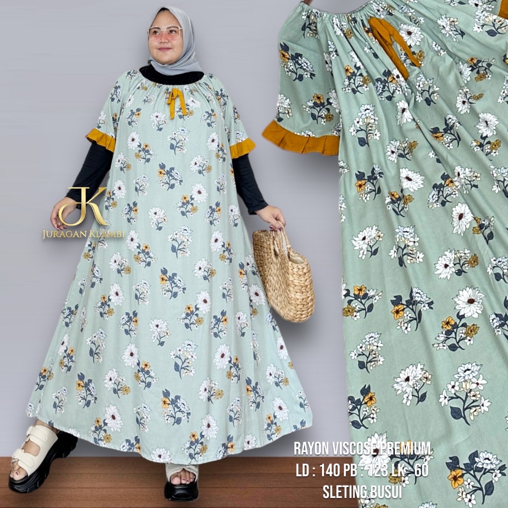 Karakter Oversize Jumbo Dress Santai Bahan Katun Combad Free Bros By Juragan Klambi