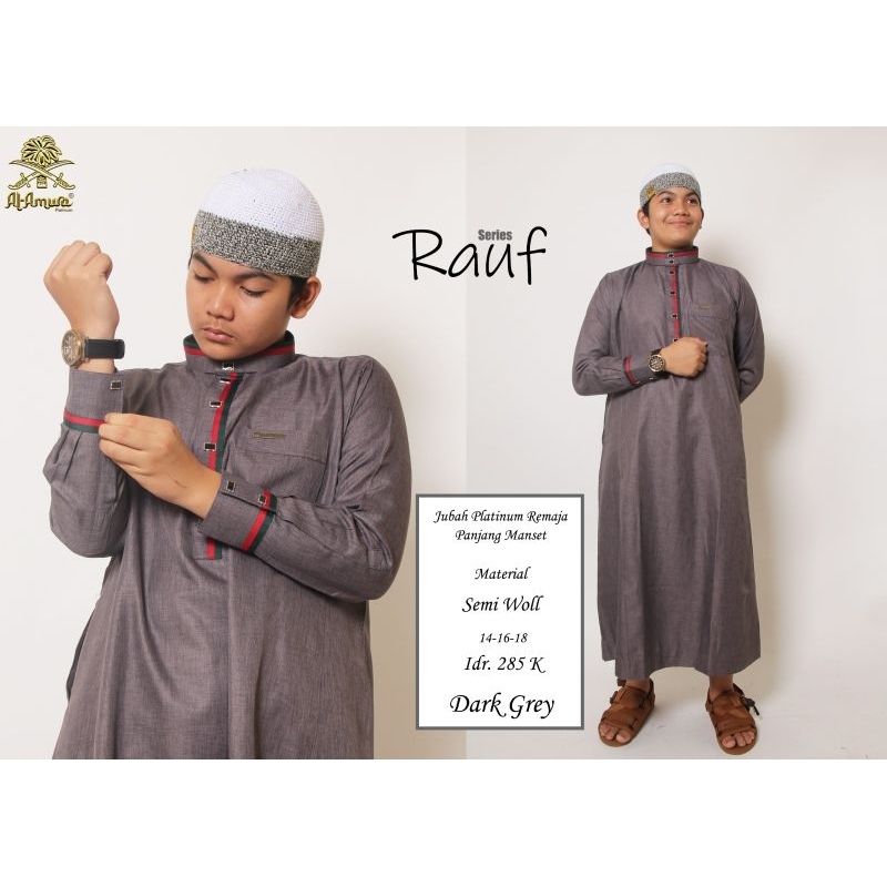 AL AMWA JUBAH PLATINUM RAUF ANAK TANGGUNG THOBE ANAK REMAJA TANGGUNG AL AMWA JUBAH ANAK PONDOK JUBAH