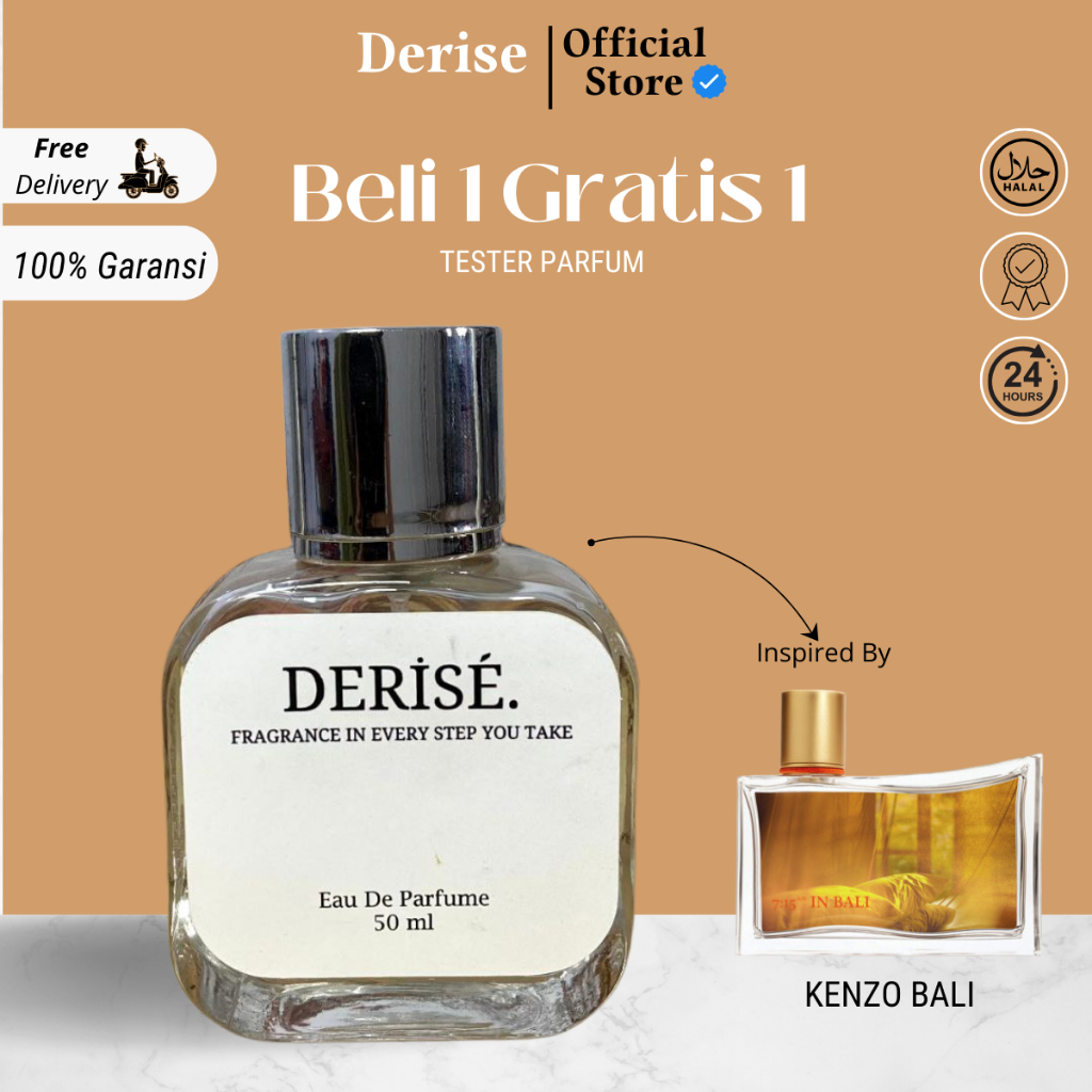 Derise - Parfum Pria Tahan Lama Aroma Lembut Manis Inspired By KENZO BALI  | Parfume Farfum Minyak W