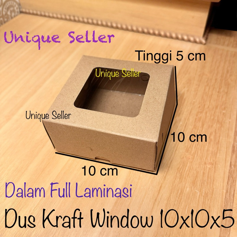Dus Donat isi 1 Uk 10x10x5 KRAFT WINDOW LAMINASI / Dus Dimsum 10x10x5 cm / Dus Box Kotak Aksesoris 1
