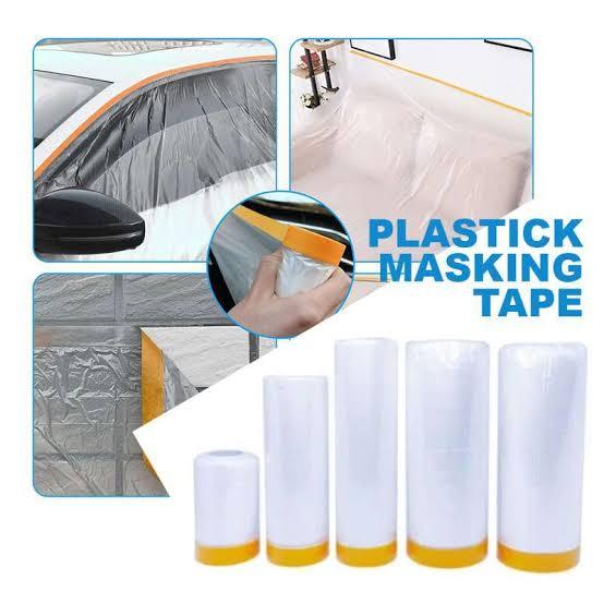 Plastik Bening Besar + ISOLASI | Plastik Koran Bahan Film/Masking Plastik Maska Napolly Tape